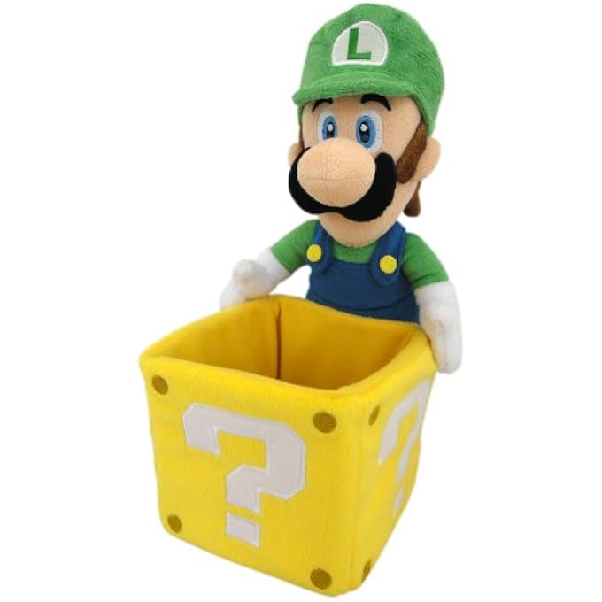 SANEI MARIO LUIGI WITH COIN BOX PLUSH TOY, MULTICOLOR